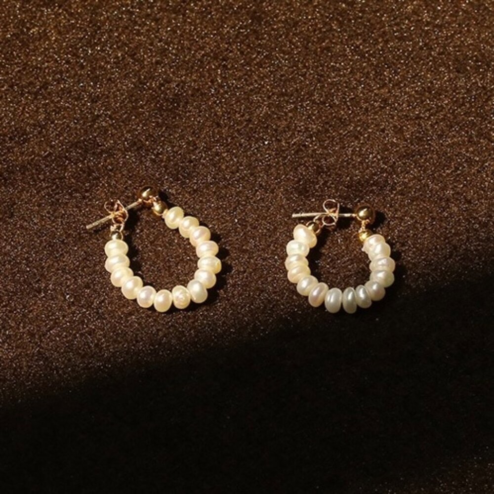 Baroque Pearl Chain Earrings